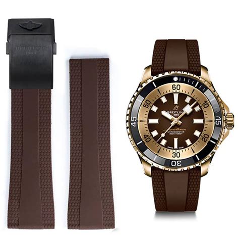 breitling brown rubber strap